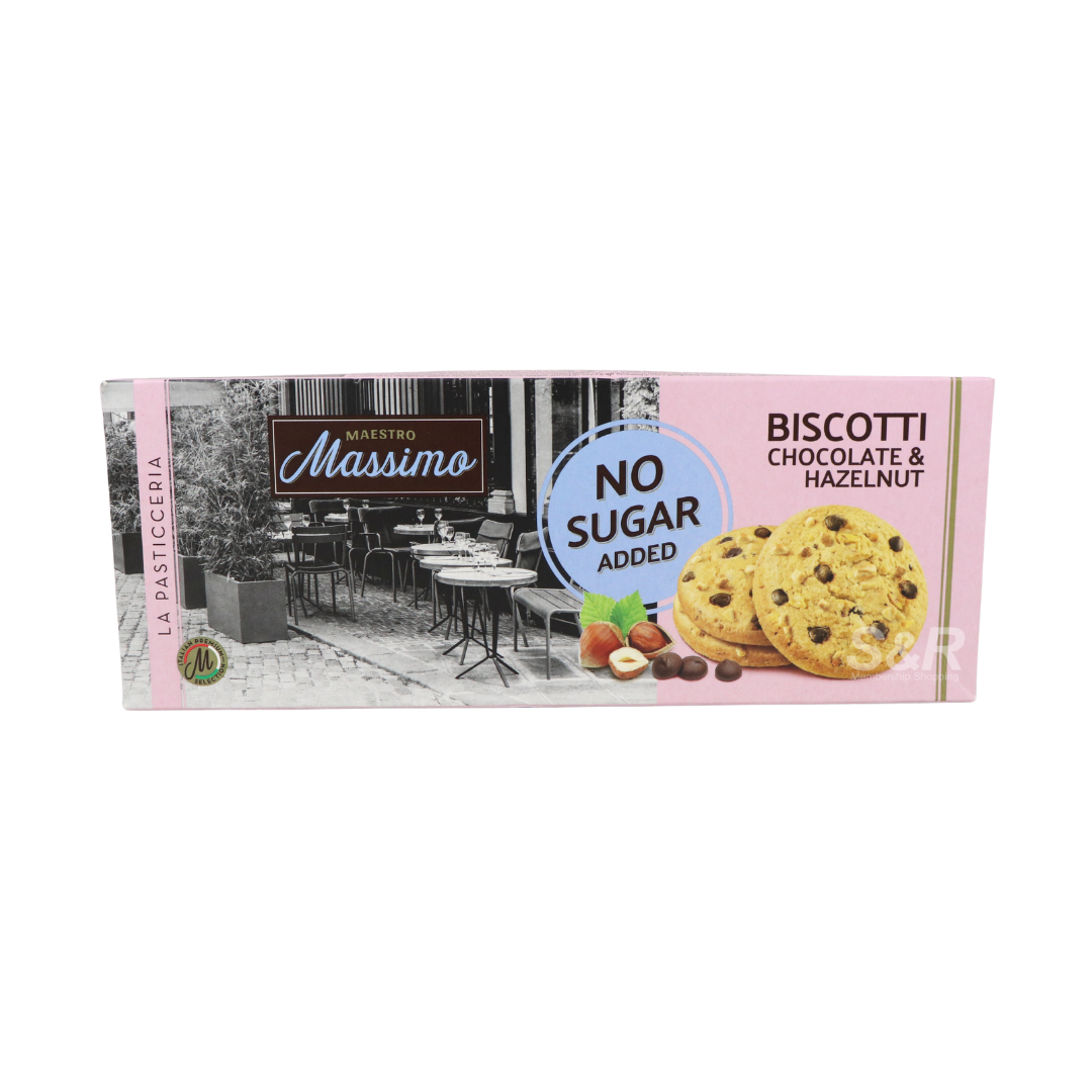 Maestro Massimo Chocolate & Hazelnut Biscotti No Sugar Added 135g